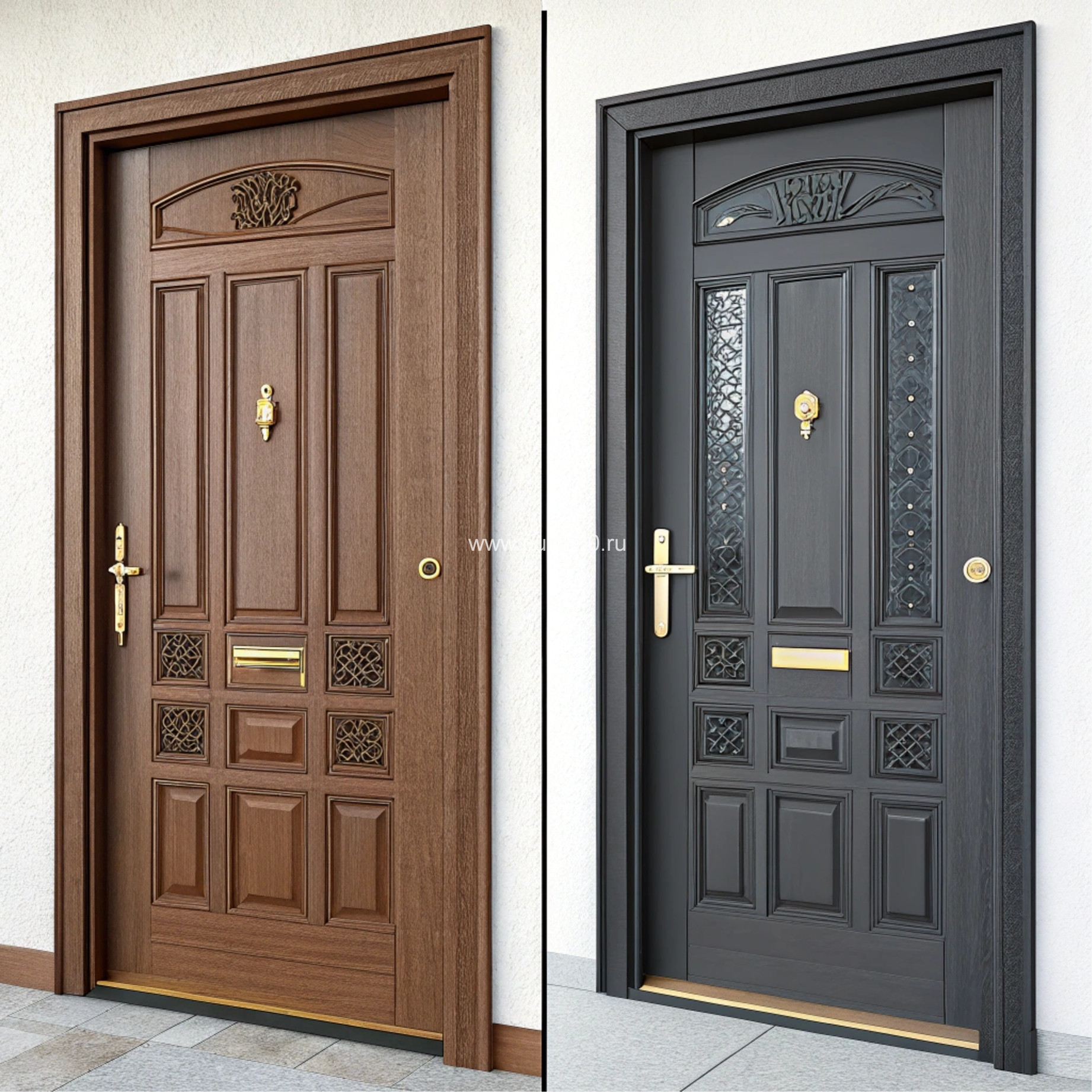 Входная для частного дома дверь коричневая, цена 12 450  руб.